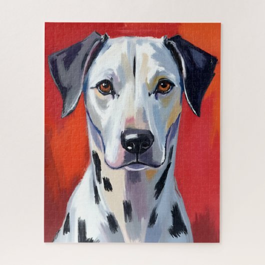 Dalmatiër Schilderij Hond Huisdier Waterverf Legpuzzel (Verticaal)