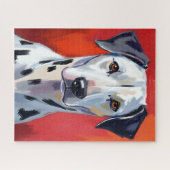 Dalmatiër Schilderij Hond Huisdier Waterverf Legpuzzel (Horizontaal)