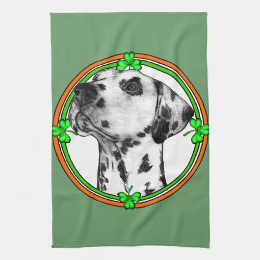 Dalmatiër St. Patrick's Day Theedoek (Verticaal)