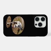Dalmatiër stapt uit vensterframe, iPhone hoesje (Achterkant horizontaal)