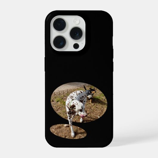 Dalmatiër stapt uit vensterframe, iPhone hoesje (Achterkant)