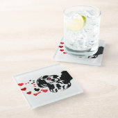 Dalmatiër stuurt liefde glazen onderzetter (Schuin)