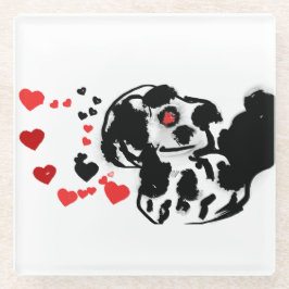 Dalmatiër stuurt liefde glazen onderzetter