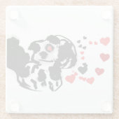 Dalmatiër stuurt liefde glazen onderzetter (Achterkant)