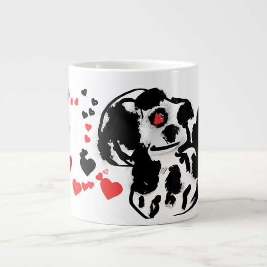 Dalmatiër stuurt liefde grote koffiekop (Voorkant)