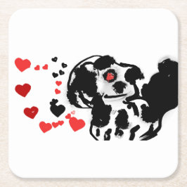 Dalmatiër stuurt liefde kartonnen onderzetters
