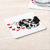 Dalmatiër stuurt liefde kartonnen onderzetters (Schuin)