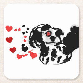 Dalmatiër stuurt liefde kartonnen onderzetters