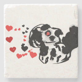 Dalmatiër stuurt liefde stenen onderzetter