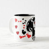 Dalmatiër stuurt liefde tweekleurige koffiemok (Voorkant links)