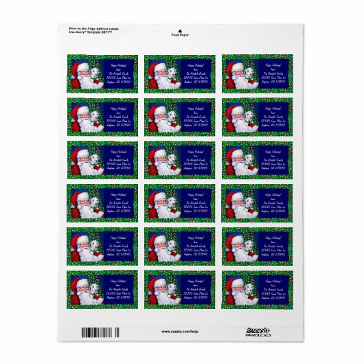 Dalmatiër van Santa op kerstlabels Etiket (Full Sheet)