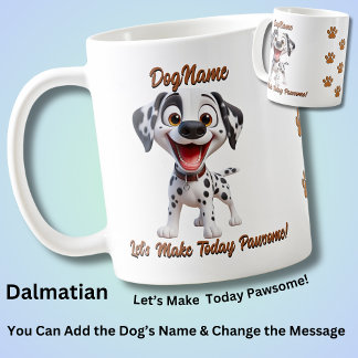 Dalmatiër, voeg de naam van de hond toe, verander koffiemok