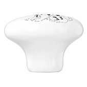 Dalmatiërhond ontwerp keramische knop (Zijkant)
