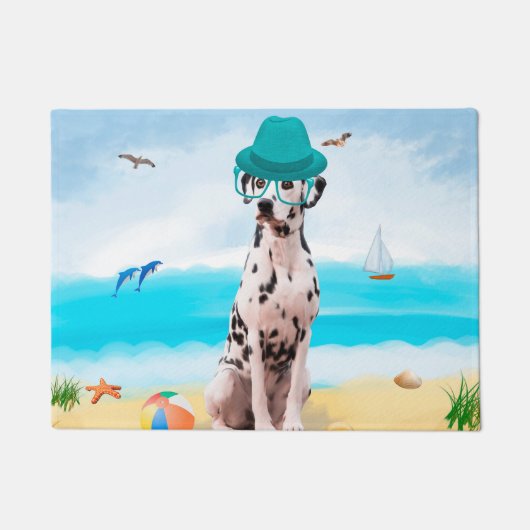 Dalmatiërhond op het strand deurmat (Voorkant)