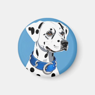 Dalmatiërhond Portret Met Blauwe Halsband Magneet