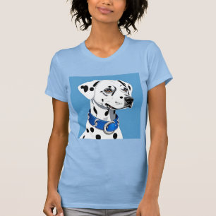 Dalmatiërhond Portret Met Blauwe Halsband T-shirt