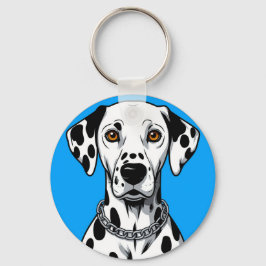 Dalmatiërhond Portret met Levendige Achtergrond Sleutelhanger