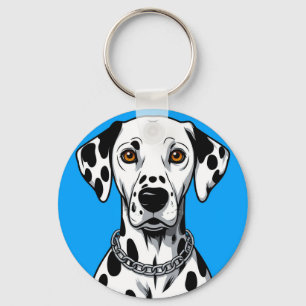 Dalmatiërhond Portret met Levendige Achtergrond Sleutelhanger