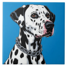 Dalmatiërhond Portret Tegen Blauwe Achtergrond