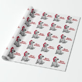 Dalmatiërhond Rood Mutsje Prettig Kerstfeest Cadeaupapier (Uitgerold)