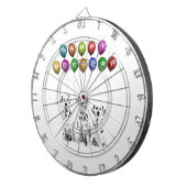 Dalmatiërs die gelukkig nieuwjaar 2016 wensen dartbord (Voorkant Rechts)