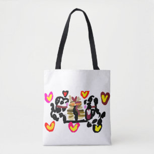 Dalmatiërs die pancakes eten met Valentijnsdag Tote Bag