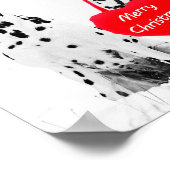 Dalmatiërs die vrolijk kerstfeest poster wensen (Hoek)