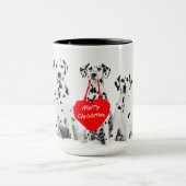 Dalmatiërs die vrolijke kerst mok wensen (Midden)