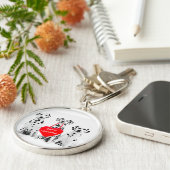 Dalmatiërs die vrolijke kerst sleutelhanger wensen (Zijkant)