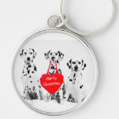 Dalmatiërs die vrolijke kerst sleutelhanger wensen (Voorkant)