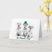 Dalmatiërs Dog St Patricks Day Wenskaart Kaart (Gele Bloem)