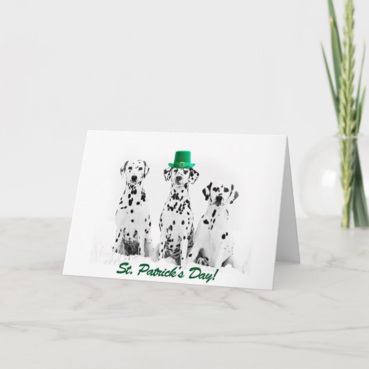 Dalmatiërs Dog St Patricks Day Wenskaart Kaart (Voorkant)