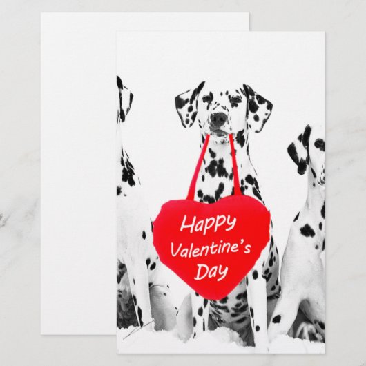 Dalmatiërs Hondenhart Gelukkige Valentijnsdag Briefpapier (Voorkant / Achterkant)