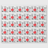 Dalmatiërs Hondenhart Gelukkige Valentijnsdag Cadeaupapier (Vlak)