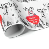 Dalmatiërs Hondenhart Gelukkige Valentijnsdag Cadeaupapier (Rol Hoek)