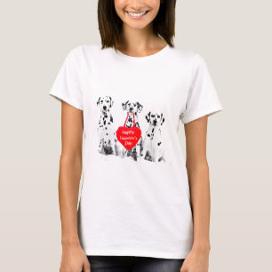 Dalmatiërs Hondenhart Gelukkige Valentijnsdag T-shirt