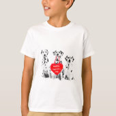 Dalmatiërs Hondenhart Gelukkige Valentijnsdag T-shirt (Voorkant)