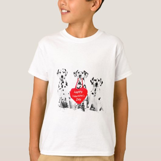 Dalmatiërs Hondenhart Gelukkige Valentijnsdag T-shirt (Voorkant)