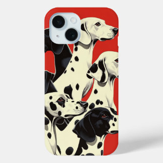 Dalmatiërs in formatie | Bold Dog Art iPhone 15 Case