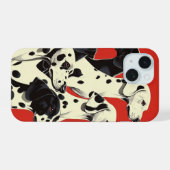 Dalmatiërs in formatie | Bold Dog Art iPhone 15 Case (Achterkant horizontaal)