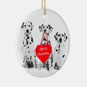 Dalmatiërs Wishing Merry Christmas Heart Ornament (Rechts)