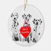 Dalmatiërs Wishing Merry Christmas Heart Ornament (Links)
