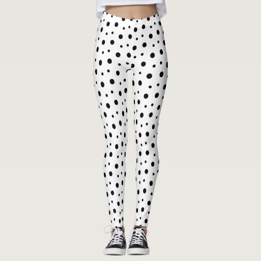 Dalmatiërvlekken in zwarte en witte legging (Voorkant)