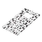 Dalmatine Stippen Patroon Creditkaart Flessenopener (Voorkant Gekanteld)