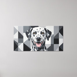 Dalmatiner Geometrisches Pop Art Portrait Canvas Afdruk