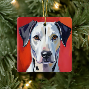 Dalmatiner   Honden Schilderij Huisdier Waterverf Keramisch Ornament