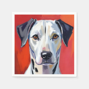 Dalmatiner Honden Schilderij Huisdier Waterverf Servet