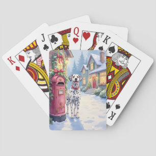 Dalmatiner Kerst Brievenbus Kerst Kunst Pokerkaarten
