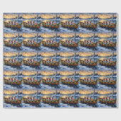 Dalmatiner Kerstboot Vakantie Cadeaupapier (Vlak)