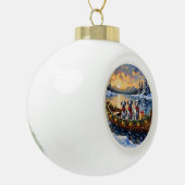 Dalmatiner Kerstboot Vakantie Keramische Bal Ornament (Links)